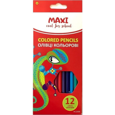 Карандаши цветные Maxi Africa пластиковые, 12 цветов (MX11530) Винница - изображение 1