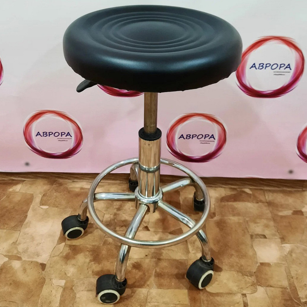 Стілець майстра косметолога круглий на коліщатках без спинки для салону краси Київ - фото 1