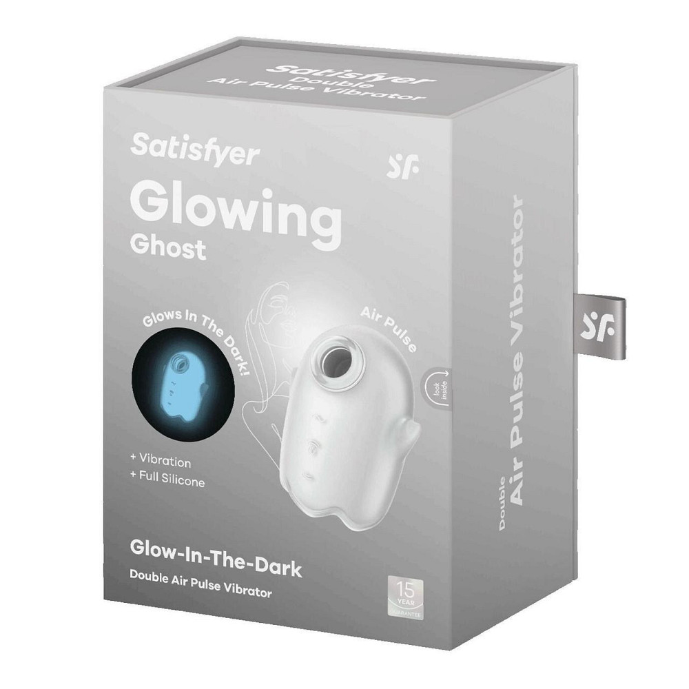 Вакуумний кліторальний стимулятор з вібрацією Satisfyer Glowing Ghost White, світиться в темряві Sex Aura Київ - фото 7
