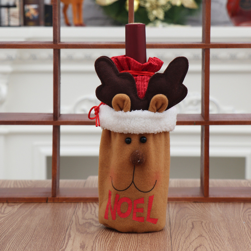 Новогодний чехол на бутылку Олень 25 на 13 см разноцветный Киев - изображение 4