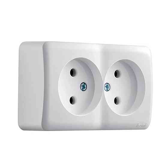 Розетка VIOLA двойная без заземления белый Lezard Харьков
