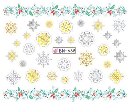 Новогодние наклейки на ногти BN-668 Киев - изображение 1