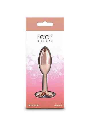 Анальная пробка металлическая NS Novelties Rear Assets Clover, золотая Sex Aura Киев