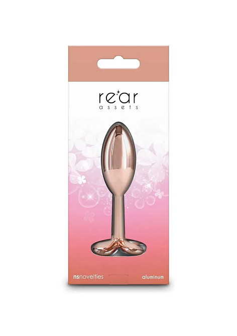 Анальная пробка металлическая NS Novelties Rear Assets Clover, золотая Sex Aura Киев - изображение 5