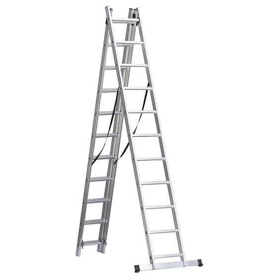 Драбина розкладна універсальна 3×11 щаблів 7.33 м SIGMA (5032364) Київ