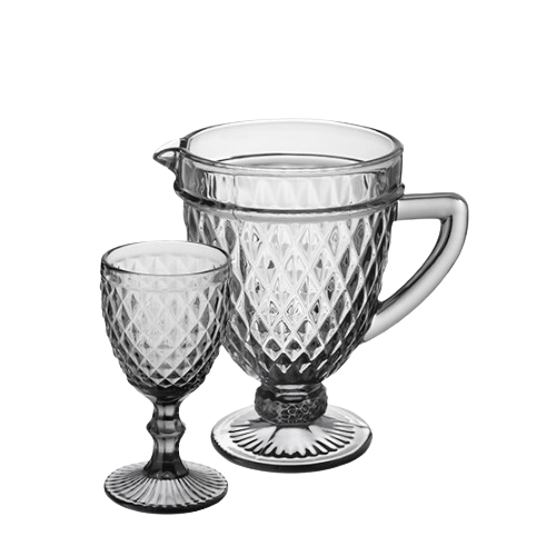 Набір для напоїв Аргайл 7 предметів (глечик-1150мл + 6 келихів-340мл) графіт 9053 S&T Житомир - изображение 3