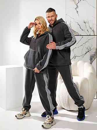 Женский повседневный флисовый костюм, двусторонний флис полар Графит, 42/46 Одесса