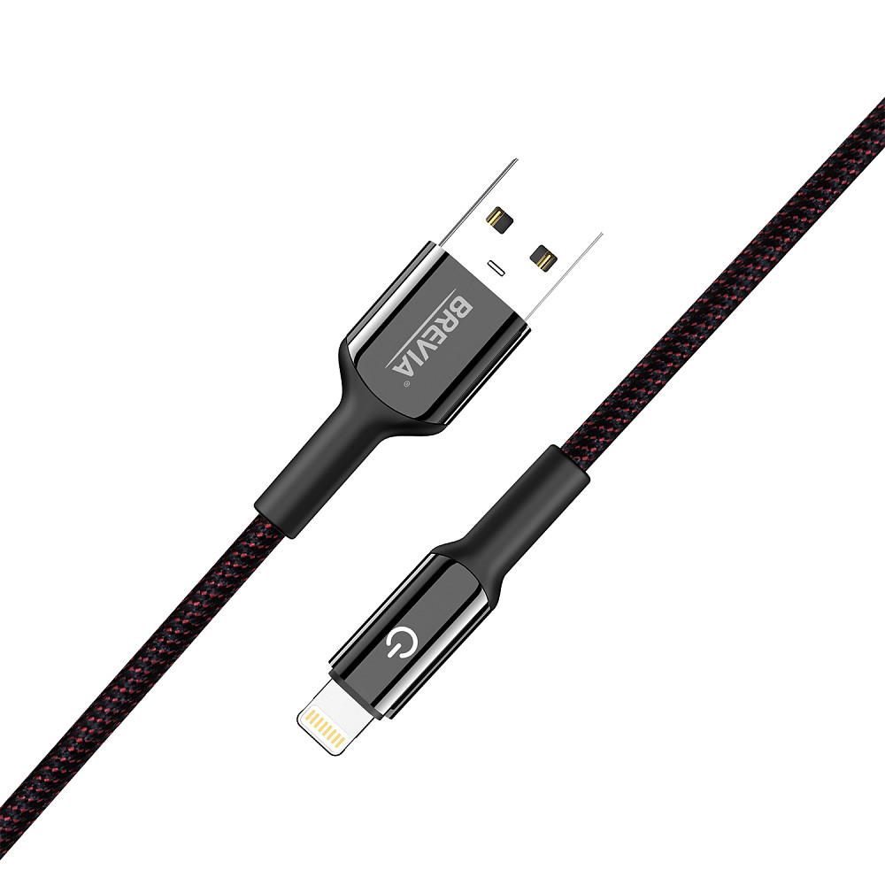 Кабель Brevia USB to Lightning 2,4А 1,2м, чорний box (54120BULC1) Львів - фото 2