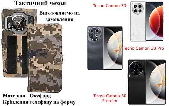 Тактический чехол для realme 14T 5G, крепится к снаряжению на липучке Киев