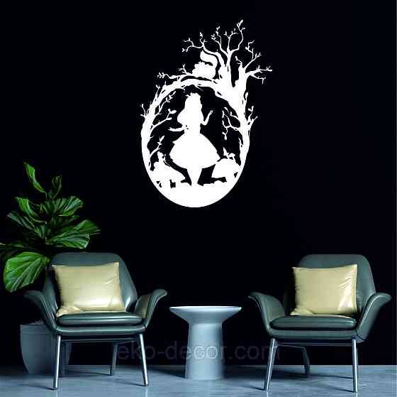 Декоративне настінне Панно «Аліса», Декор на стіну 70*50 см, Білий Київ