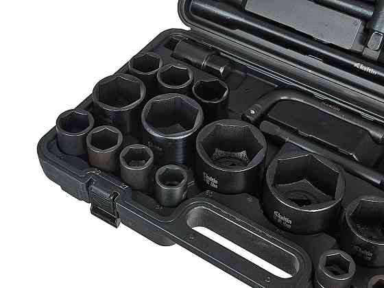 Набір ударних торцевих головок "Keltin" [к-т 26шт]: (3/4" 12-гранні 17-50мм ), (3/4" 6-гранна 36мм, 1" 6-гранні 55-65мм)+аксу Стрий