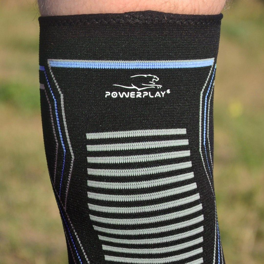 Наколінники спортивні PowerPlay PP-4099 Knee Support Чорно/Сині L/XL (пара) Каменское - изображение 7