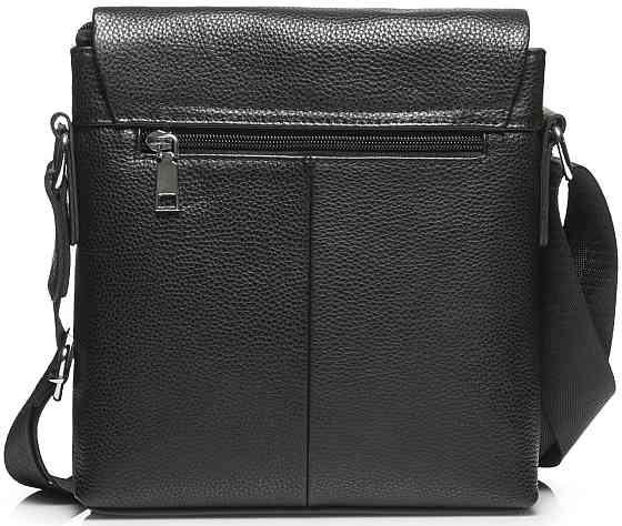 Чорна чоловіча шкіряна сумка через плече Tiding Bag Київ