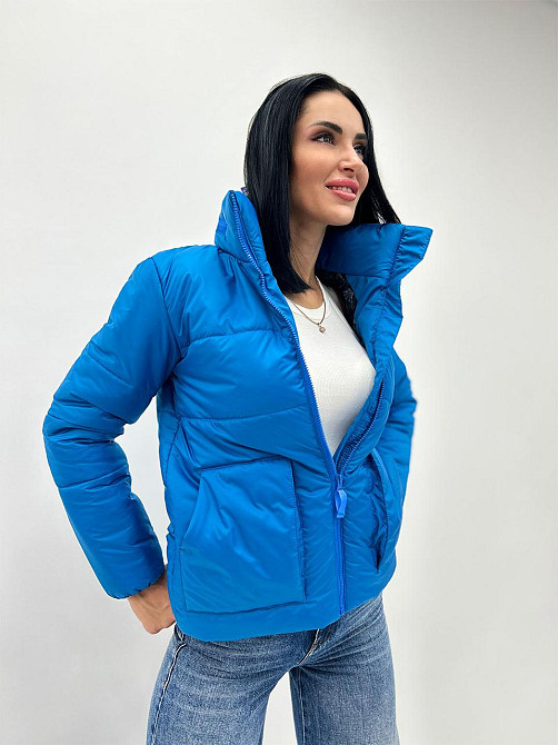 Демісезонна куртка з синтепоном "Lake" оптом | Норма і батал | Розпродаж моделі Бірюзовий, 50-52 Київ - фото 1