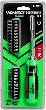 Отвёртка с комплектом насадок WINSO PRO 20 предметов (920121) – универсальный набор на каждый день Ковель - изображение 1