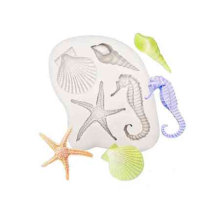 Молд силиконовый Ракушки 106 на 83 мм серый Киев