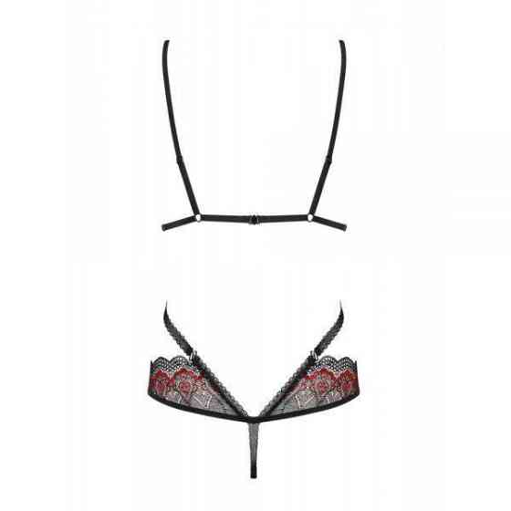 Боди Obsessive Megies с перекрещивающимися стрепами, черно-красный, L/XL Sex Aura Киев