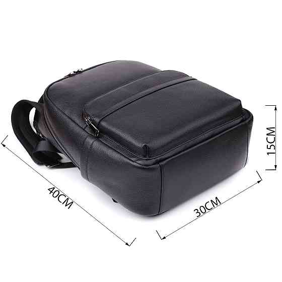 Місткий рюкзак для чоловіків з натуральної шкіри Vintage 23045 Чорний Київ