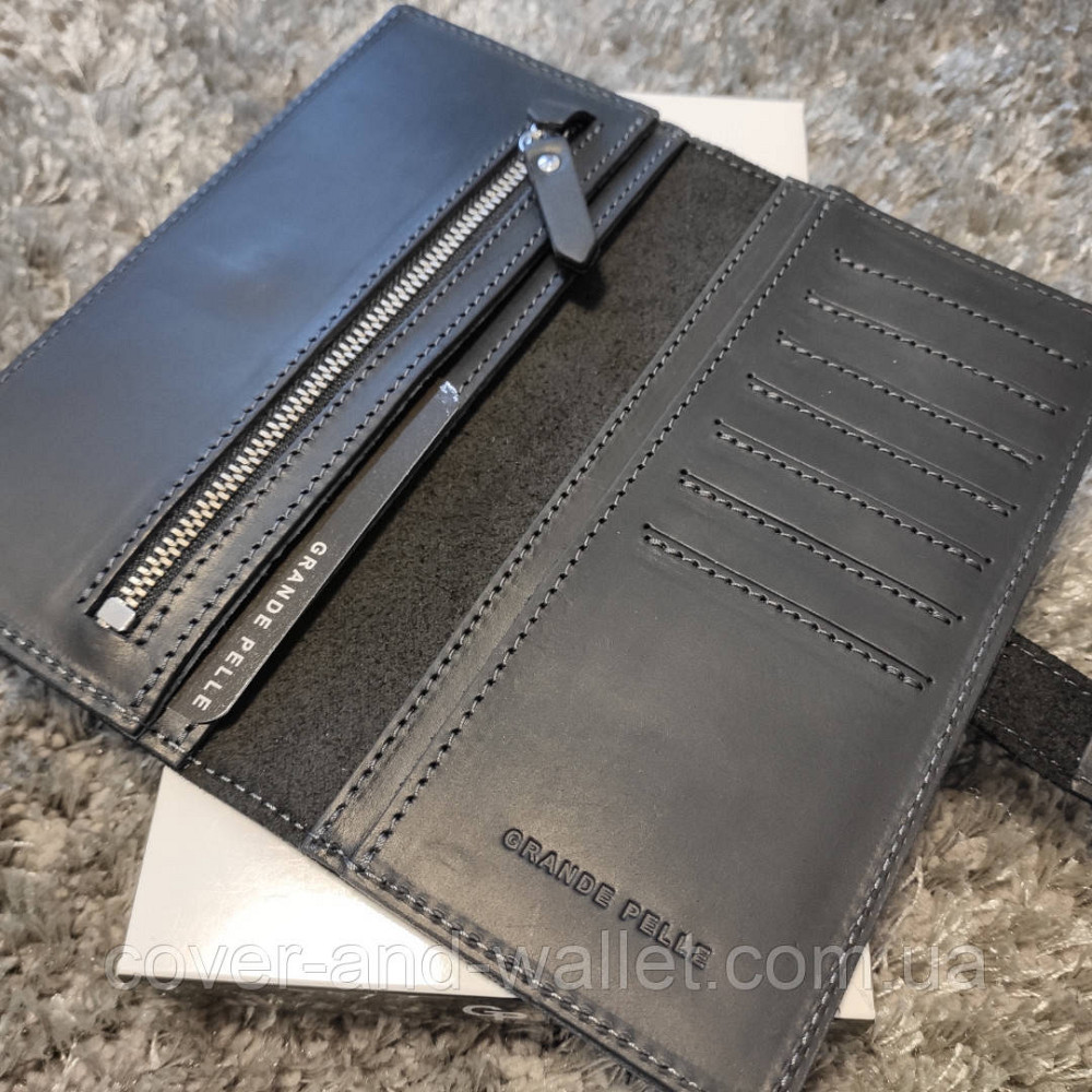 Стильный чолоічий купюрник ручной роботи із натуральної шкіри Grande Pelle 523110 Київ - фото 2