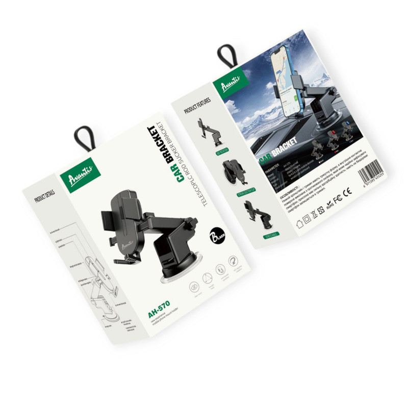 Подставка под телеф присоска avantis длинная ножка 58-92 мм, телескопическая, рег высоты Мукачево - изображение 1