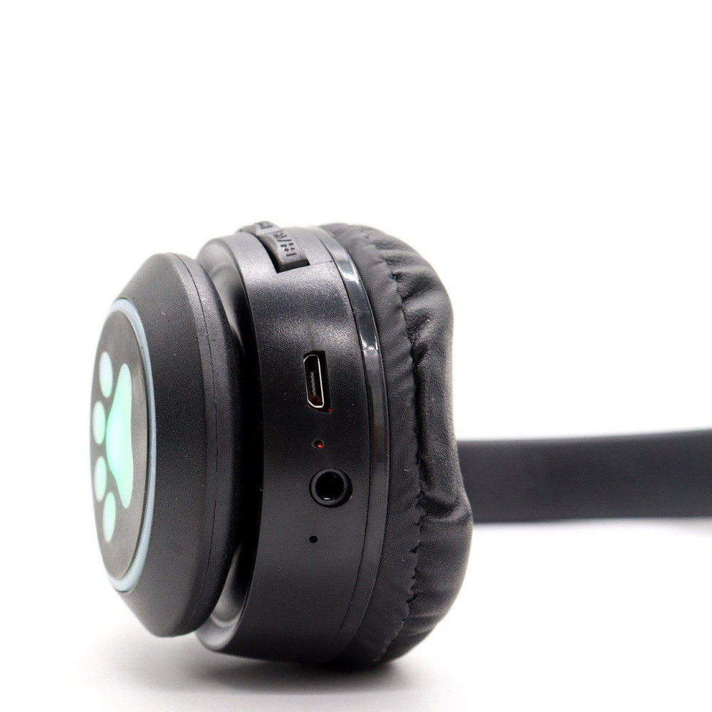 Бездротові Bluetooth навушники VZV-23M на 400 mah з вушками, Чорні / Дитячі навушники з підсвічуванням Київ - фото 9