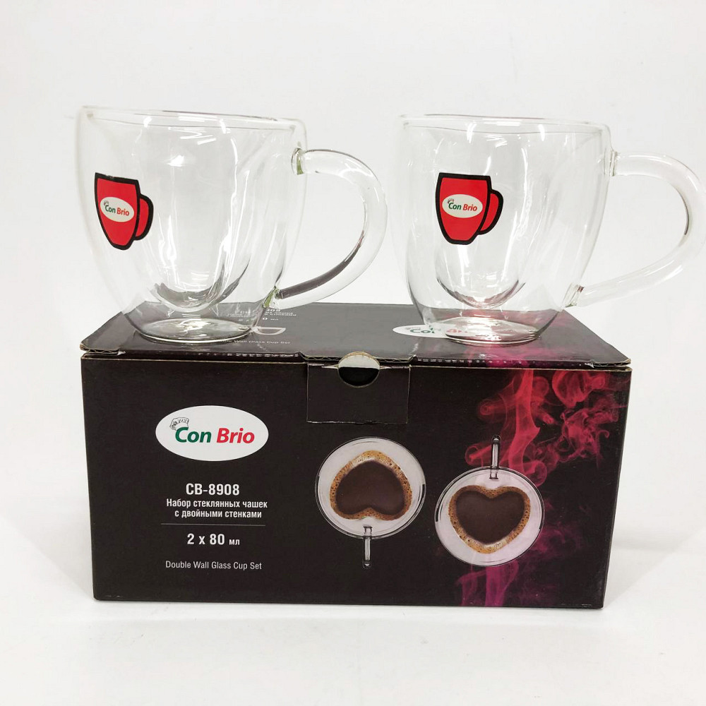 Стаканы и чашки с двойным дном, Чашка с двойными стенками двойным дном Стеклянные чашки VE-52 Львов - изображение 12