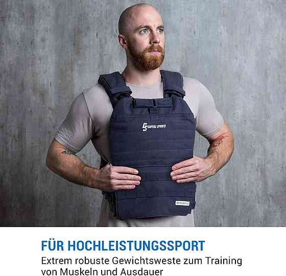 Жилет обважнений Capital Sports Battlevest 2.0 2 x 2,6 кг + 2 x 4 кг - чорний Німеччина Рівне
