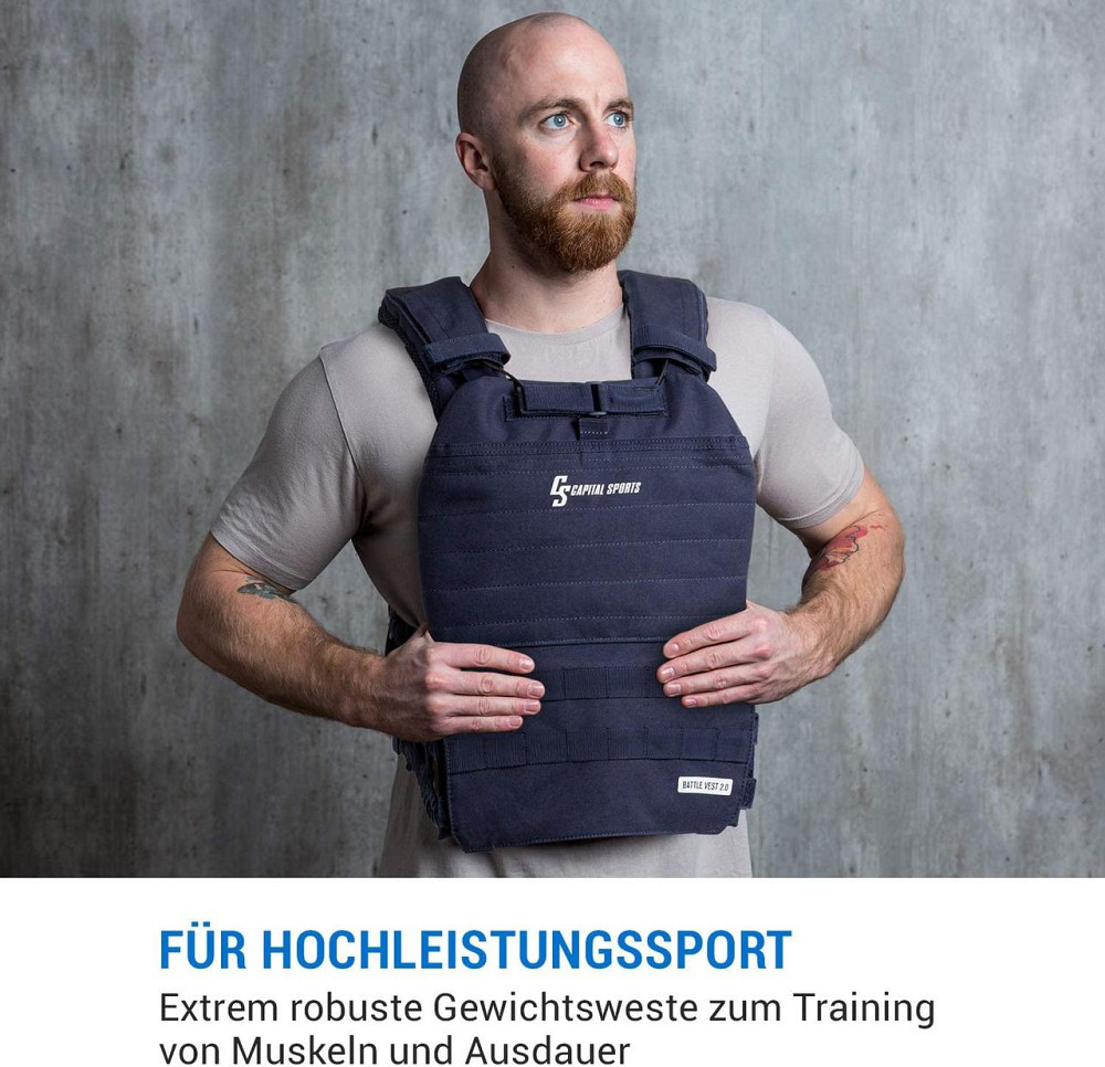 Жилет утяжеленный Capital Sports Battlevest 2.0 2 x 2,6 кг + 2 x 4 кг - черный Германия Ровно - изображение 1