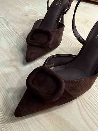 Туфли женские Meideli 566-23 slingback лодочки с пряжкой экозамша коричневые, 38, 24 см Киев