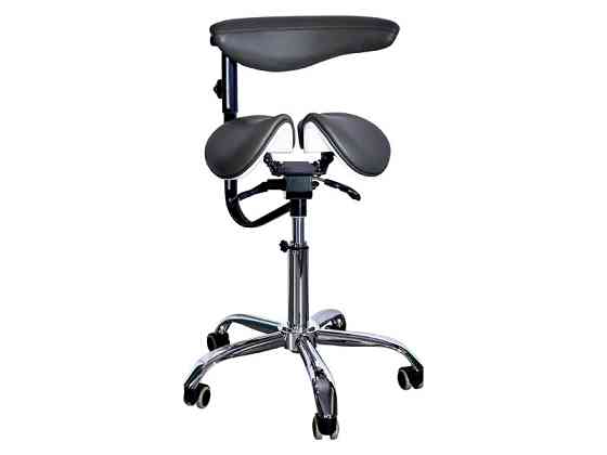 Стілець-сідло для майстра 8016-2, зі спинкою, роздільне сидіння, 3 регулювання Київ