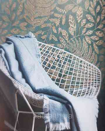 Шпалери вінілові на флізеліні AS creation The Bos 0.53х10 листя гілки золотисті на бірюзовому Київ