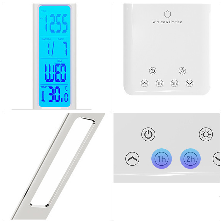 Настольная LED лампа с беспроводной зарядкой и будильником Киев - изображение 7