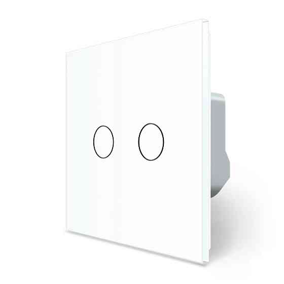 LIVOLO Розумний сенсорний ЕС вимикач 2 сенсори Livolo білий скло (VL-M7FC2Z2-2WP) Коломия