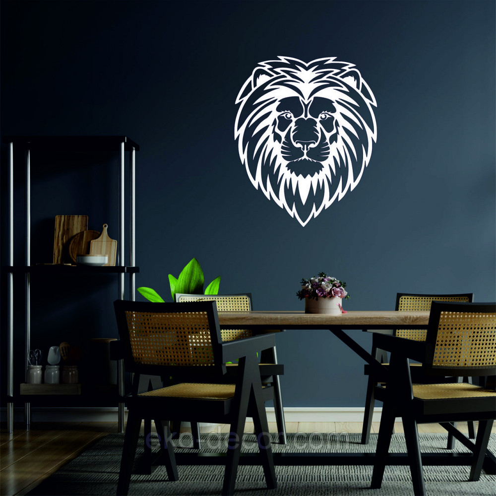 Декоративное настенное Панно «Лев» Декор на стену 70*59 см, Белый Киев - изображение 6