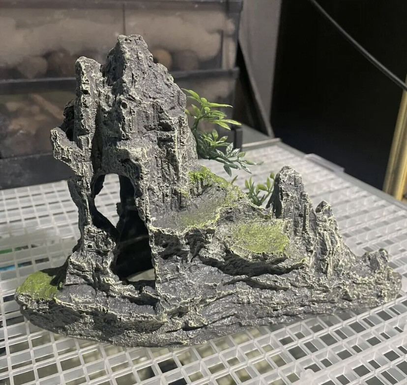 Декор для акваріума Скала акваріумний пейзаж розмір 17 на 22 на 9 см смола зелений З ДЕФЕКТОМ Київ - фото 6