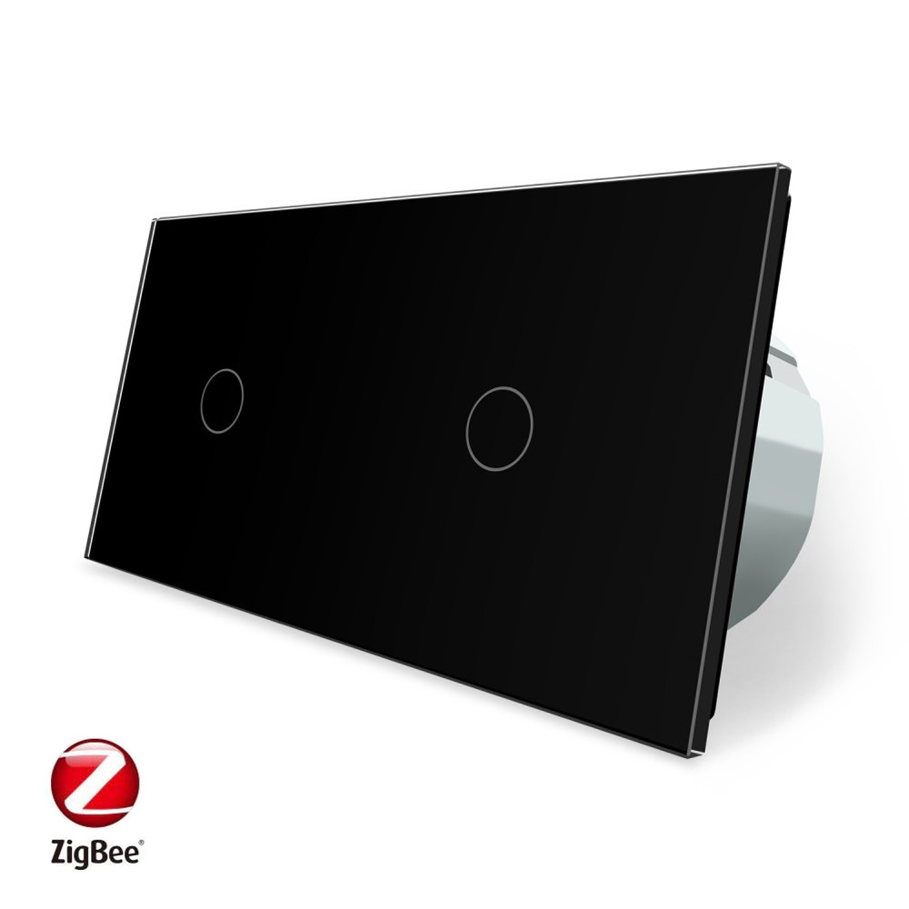 Розумний сенсорний ZigBee вимикач 2 сенсора (1-1) Livolo чорний (VL-C701Z/C701Z-12) Коломыя - изображение 1