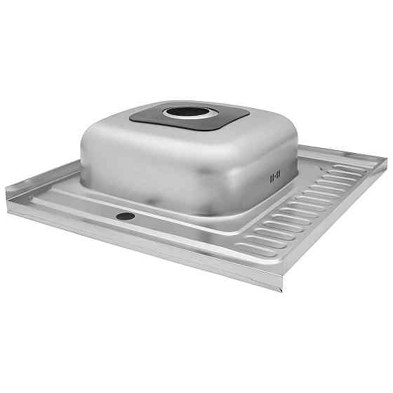 Кухонная мойка накладная с нержавеющей стали Kroner KRP Dekor - 60х60L (0.6 мм) Киев