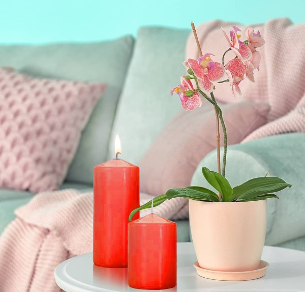 Набір свічок 4 шт. циліндр Bispol AURA Candles Червоні (sw50/4-030) Луцьк - фото 3