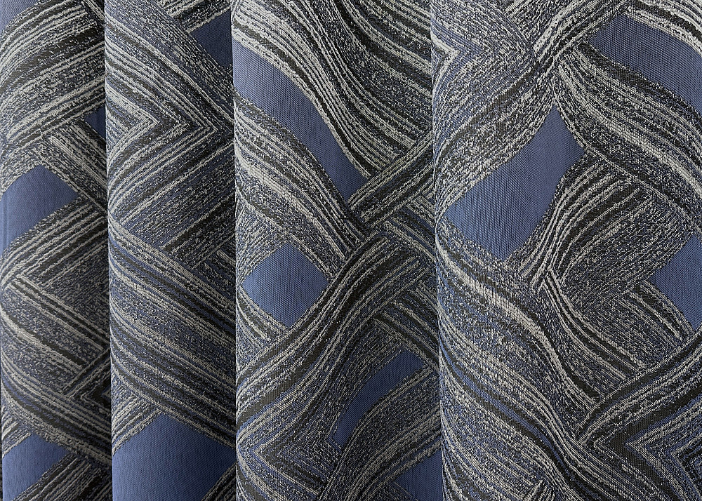 Комплект коротких штор VR-Textil Жакард Mystery № 1627ш Сірий з темно-синім 140х170 см 2 шт (35-0421) Київ - фото 6