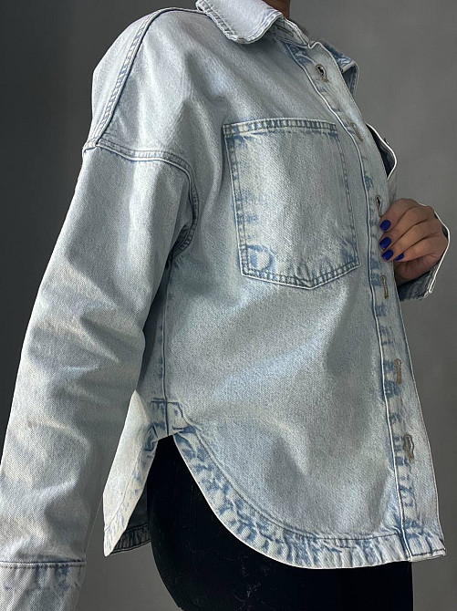 Сорочка жіноча XRAY 2038 джинсова оверсайз блакитна, блакитний, XS Київ - фото 12