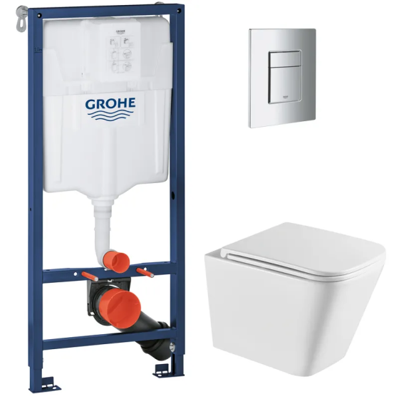 Комплект Grohe Set Унітаз QUADRO-0301-T3 + Інсталяція 38536001 + панель 38732000 (38536001QUADRO030 ( 17164 ) ( 16009 ) Харків