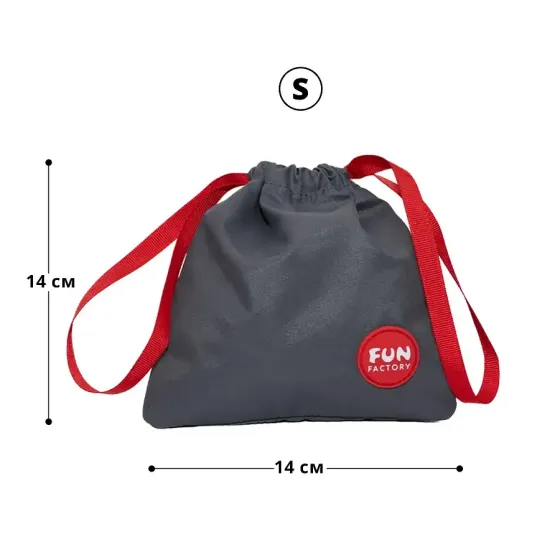 Сумка для секс-іграшок Fun Factory TOYBAG, S, сіра, кисет, 14x14 см Львів