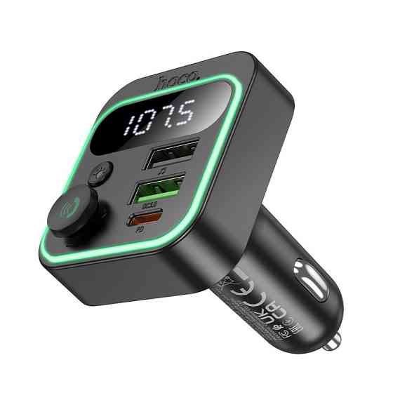 АЗП з FM-модулятором HOCO E85 Tiger PD20W+QC3.0 car BT FM transmitter Black Одеса