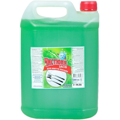 Средство для ручного мытья посуды Чистюня Зеленое яблоко 5 л (4820168430077) Винница - изображение 1
