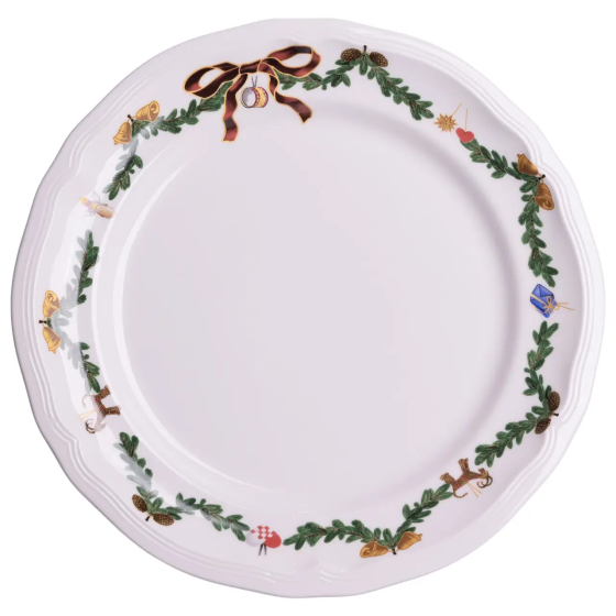 Тарелка новогодняя 21 см фарфоровая с рождественским веночком YY78-11A-2 SBR Киев