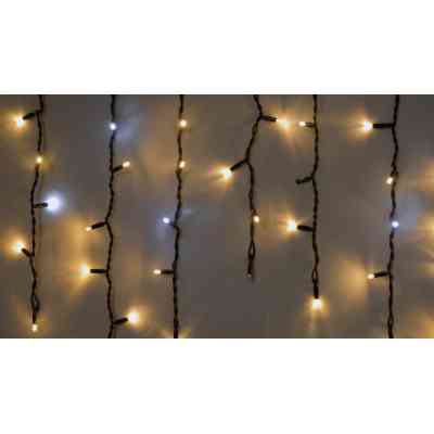 Гирлянда Delux Icicle 75LED 2x0.7m 18 бел. flash теплый белый/черный IP44 EN (90015185) Винница