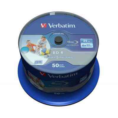Диск BD Verbatim 25Gb 6x Cacke 50шт Wide Inkjet Printable SL Datalife (43812) Вінниця