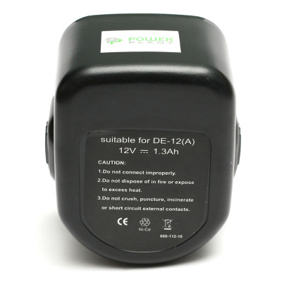 Аккумулятор к электроинструменту PowerPlant для DeWALT GD-DE-12 12V 1.3Ah NICD(DE9074) (DV00PT0033) Винница - изображение 2