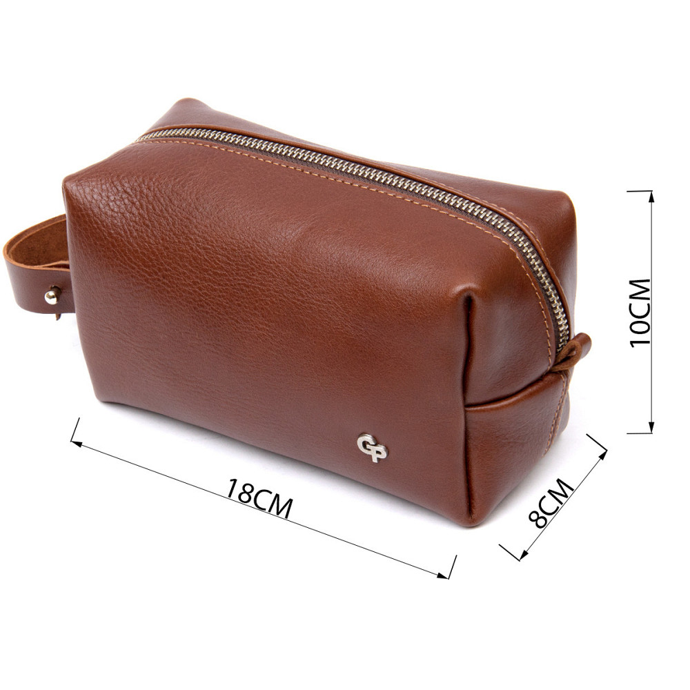 Чоловічий несесер з натуральної шкіри GRANDE PELLE 11416 Коричневий Київ - фото 9