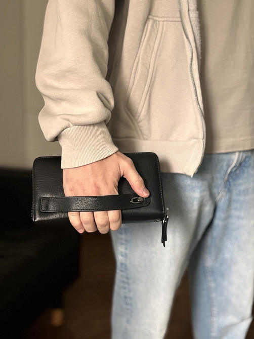 Цікавий чоловічий клатч із натуральної шкіри Vintage 23063 Чорний Київ - фото 1